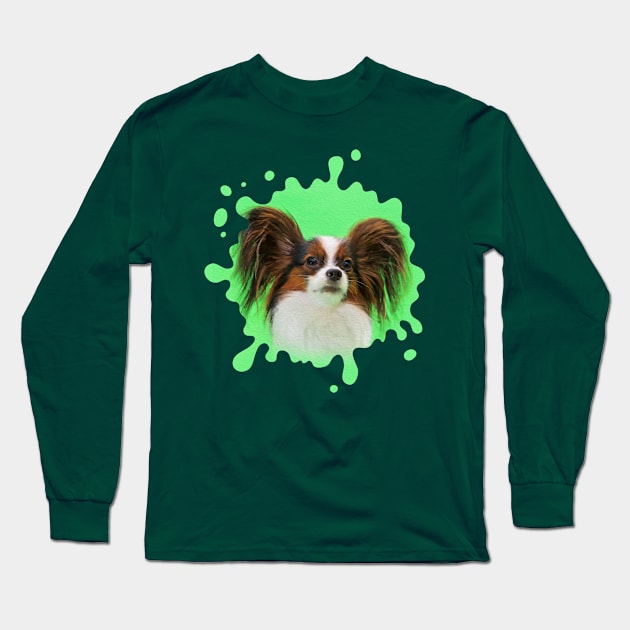 Papillon -Continental Toy Spaniel Long Sleeve T-Shirt by Nartissima